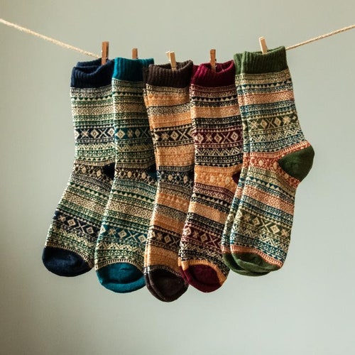 Nordic Socks 5 Pairs Naos in Warm and Soft Natural Wool for - Etsy