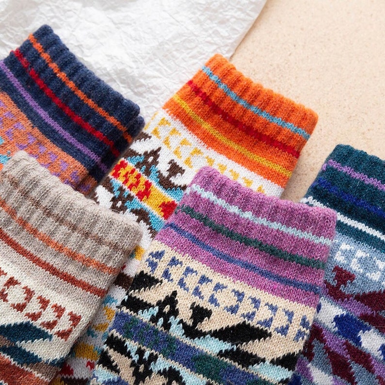Nordic Socks 5 Pairs Naos in Warm and Soft Natural Wool for Etsy UK
