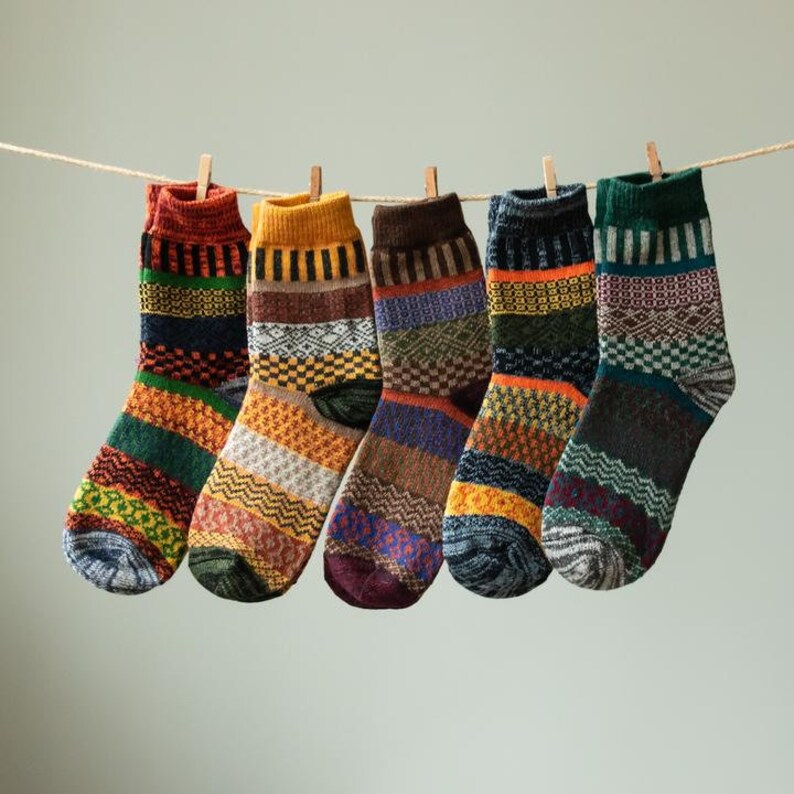 Nordic Socks 5 Pairs Bjørn in Warm and Soft Natural Wool for Etsy