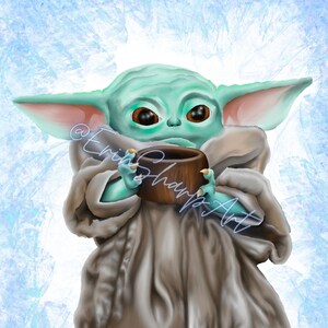 Bubble Baby Grogu Star Wars Phone Wallpaper Digital Downlcad Etsy