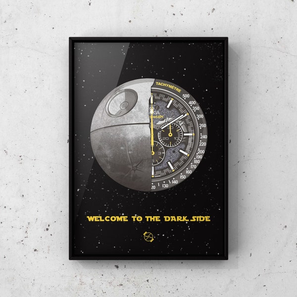 Speedy Dark Side of The Moon, Horology Art Print,Man on the Moon Watch Print,Gift For Him,Gift For Husband, Valentines Gift