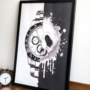 Dayto Panda Print, Watch Print, Horology Art, Horology Print, Bedroom Decor, Birthday Gift For Him, Valentine’s Day Gift