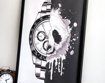 Dayto Panda Print, Watch Print, Horology Art, Horology Print, Bedroom Decor, Birthday Gift For Him, Valentine’s Day Gift