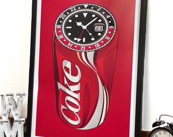 GMT Coke Print, Watch Print, Horology Art, Horology Print, Bedroom Decor, Birthday Gift For Him, Christmas Gift