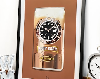 GMT Rootbeer Print, Watch Print, Horology Art, Horology Print, Bedroom Decor, Birthday Gift For Him, Christmas Gift