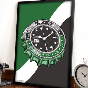GMT Sprite Print, Watch Print, Horology Art, Horology Print, Bedroom Decor, Birthday Gift For Him, Christmas Gift