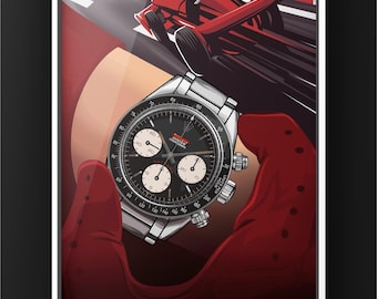 Dayto Vintage Cosmograph (Black) Print, Watch Print, Horology Art, Horology Print, Bedroom Decor, Christmas Gift, Birthday Gift For Him