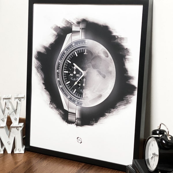 Speedy Moonwatch Poster, Horology Art Print, Man on the Moon Watch Print, Gift For Him, Gift For Husband, Valentines Day Gift