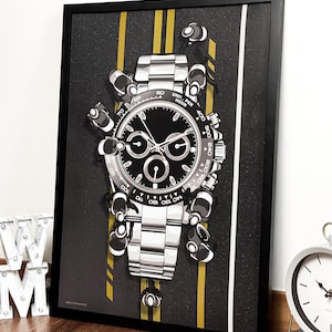 Dayto (Black) Print, Watch Print, Horology Art, Horology Print, Bedroom Decor, Christmas Gift, Birthday Gift For Him, Valentines Gift