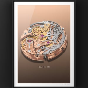 Calibre 321 Print, Watch Poster, Horology Art, Horology Print, Bedroom Decor, Christmas Gift, Birthday Gift For Him, Digital Print