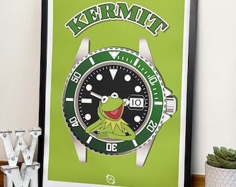 Sub Kermit Print, Watch Print, Horology Art, Horology Print, Bedroom Decor, Birthday Gift For Him, Christmas Gift