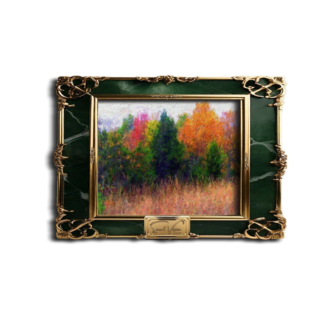 Vibrant Fall Landscape Canvas - Eco Elegance Wall Art - DipaliZ