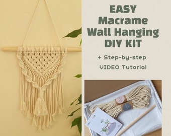 Macrame Kit Pattern Tutorial Hanging Planter Macrame Wall Hanging Kit Macrame Hanging Plant Pouch DIY Kit for Beginners Macrame DIY