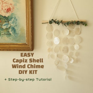 EASY Capiz Shell Wind Chime Wall Hanging DIY KIT for beginners with video tutorial | step by step easy to follow | Easy Craft Gift Idea