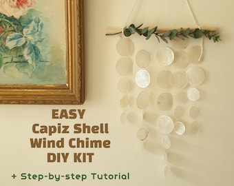 EASY Capiz Shell Wind Chime Wall Hanging DIY KIT for beginners with video tutorial | step by step easy to follow | Easy Craft Gift Idea