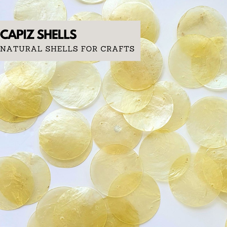 Yellow Natural Capiz Shells / 2 Holes / 50mm / 50pcs - Etsy