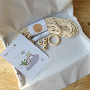 EMMA Macrame Plant Hanging DIY KIT for beginners Macrame Plant Hanger Kit with a written instruction & video tutorial Birthday gift for her image 5