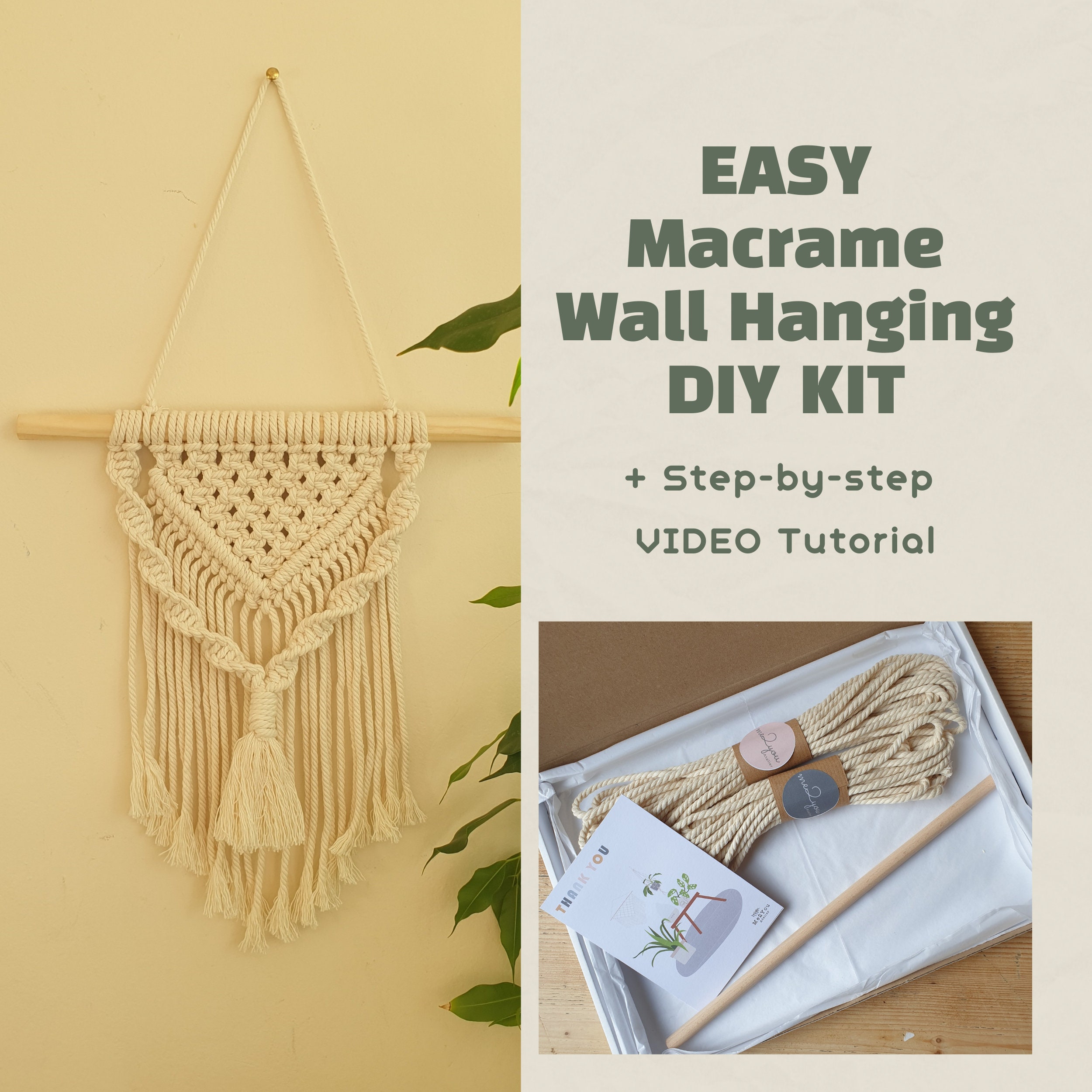 EASY Macrame Wall Hanging DIY KIT for beginners Macrame Wall Etsy