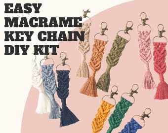 JOY Macrame Key ring (Llavero o Bolsa Charm Accesorios DIY KIT para principiantes con instrucciones escritas y video tutorial / Regalo de cumpleaños
