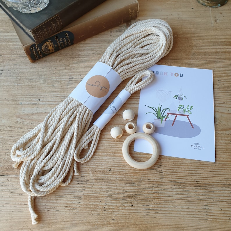 EMMA Macrame Plant Hanging DIY KIT for beginners Macrame Plant Hanger Kit with a written instruction & video tutorial Birthday gift for her image 6