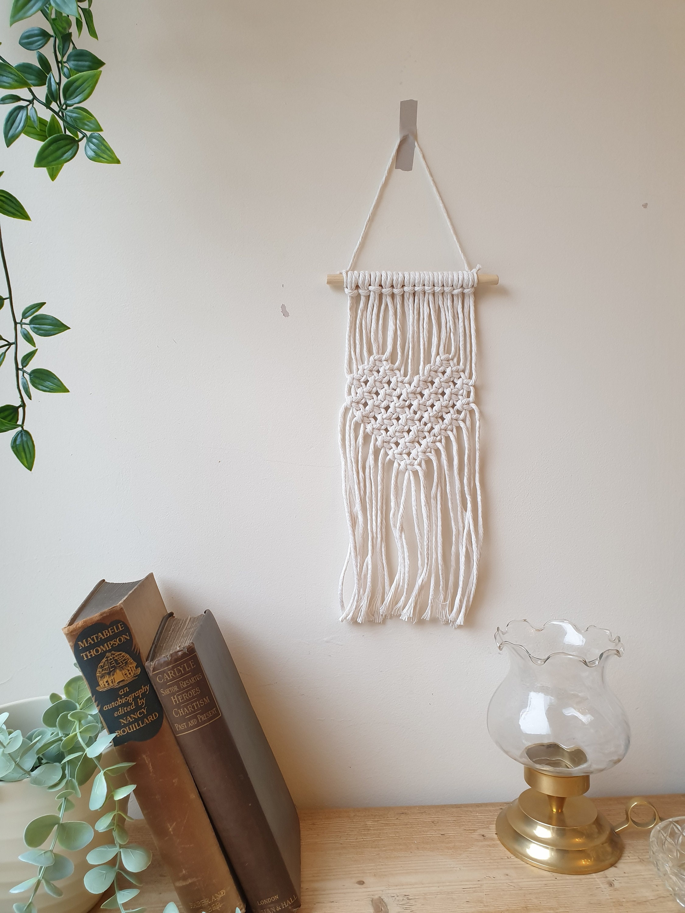 RQWZBCHX DIY Macrame Wall Hanging Kits, 3 Patterns Macrame DIY Wall Hangers For Beginners, Home Decor With 200 Meters Macrame Cord, 3 Pcs Wooden Dowels And Ins