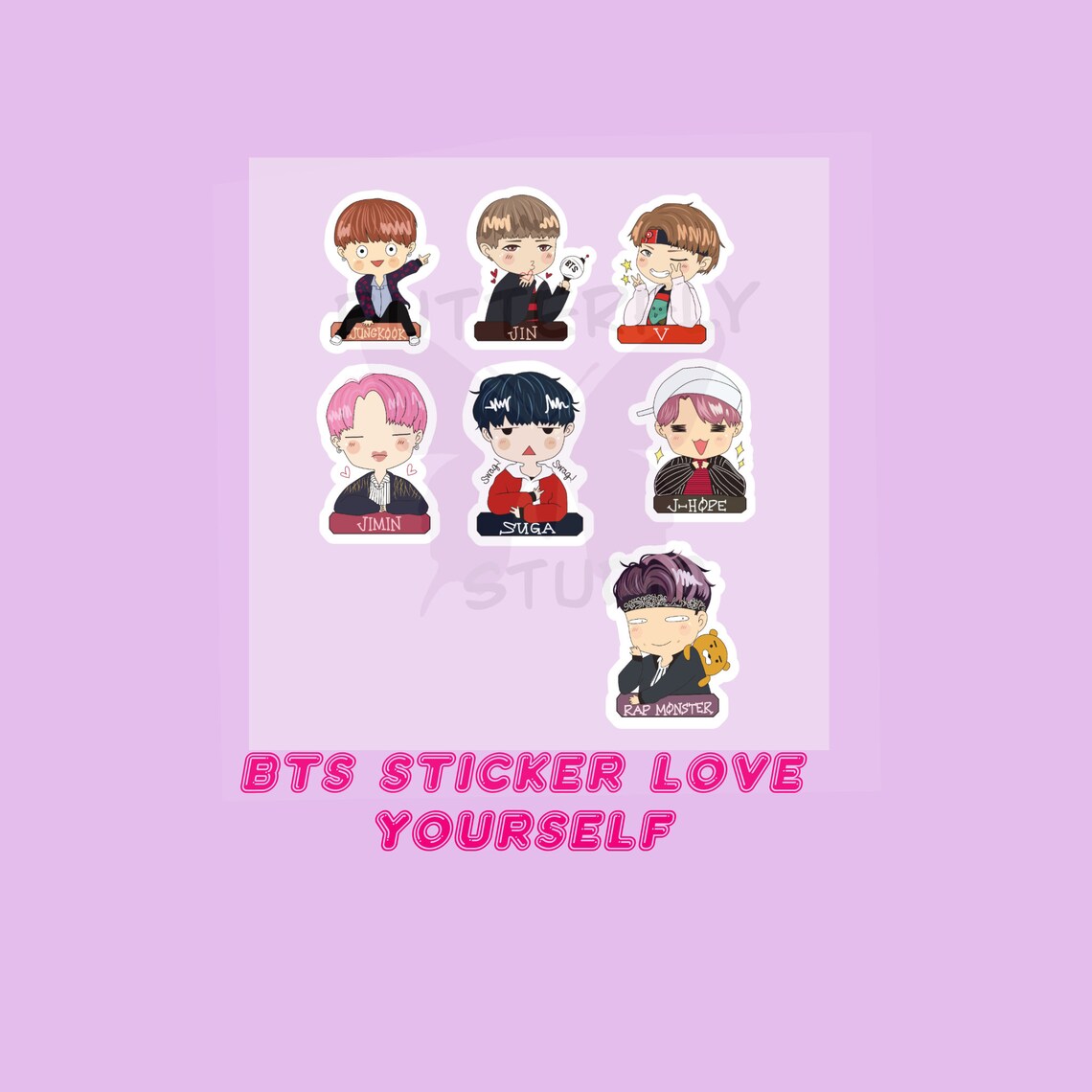 BTS STICKERS love yourself/WATERPROOF Etsy