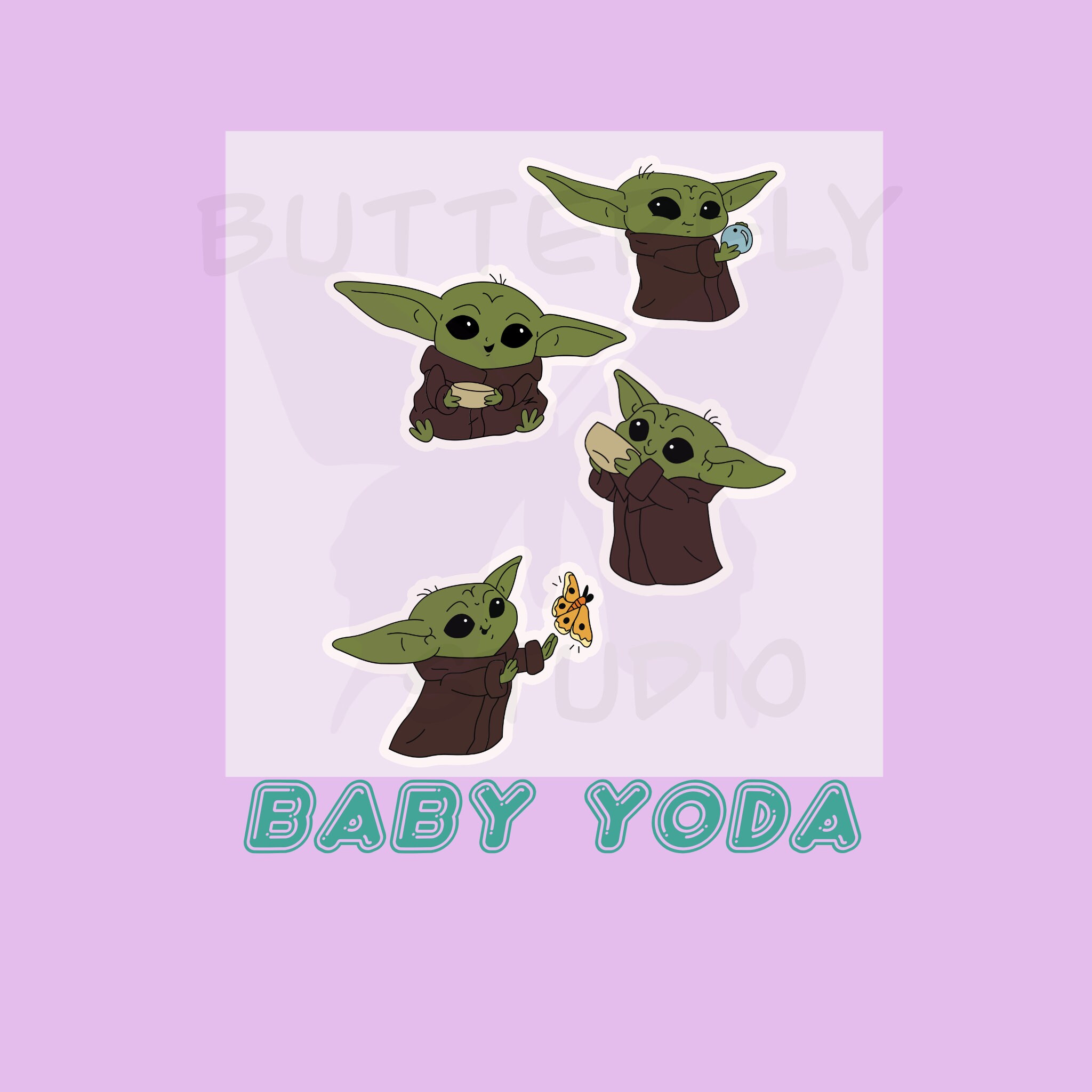 baby yoda stickers setwaterproof etsy