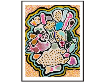 Sister Crystal One - Giclee Archival Print. Bold, bright and abstract art for your home.