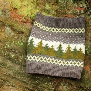 Forest Cowl, PDF knitting pattern in english, german and norwegian
