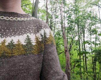 Forestsweater for women, PDF knitting pattern in english and german