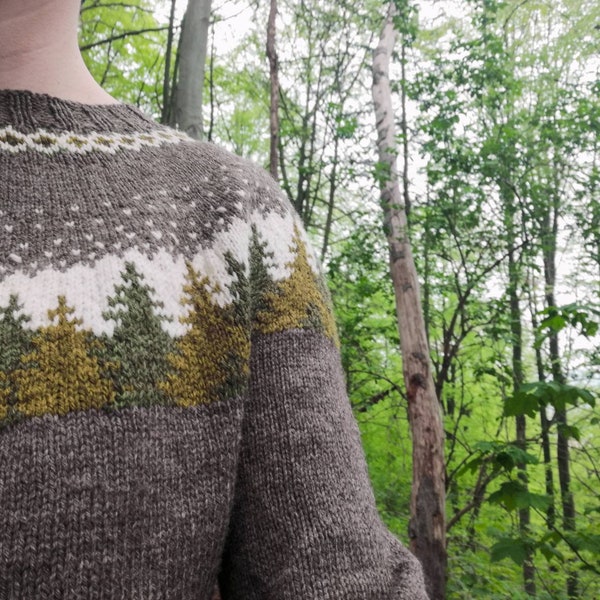 Forestsweater for women, PDF knitting pattern in english and german