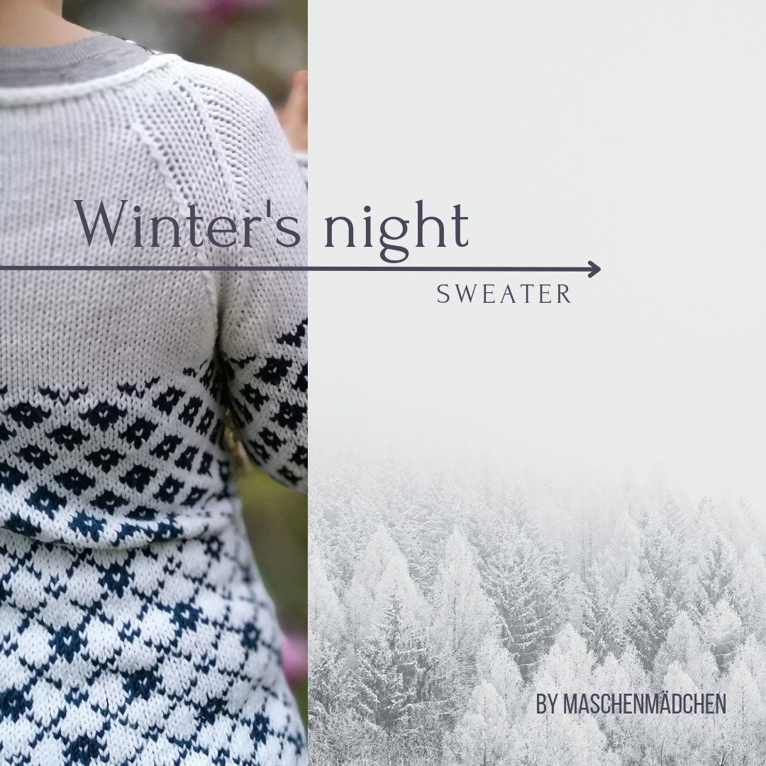 Winter s Night Sweater PDF Knitting Pattern for Women s Sweaters in English and German Etsy
