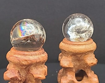 Small Rainbow Smoky Quartz Spheres - Crystal Ball - Crystal Sphere - Crystal Spheres - Witchy - Crystal Spheres - Orbs - Crystals