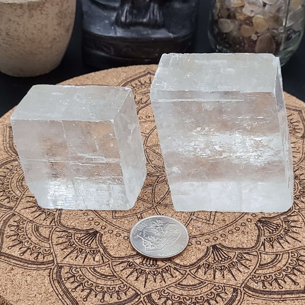 Polished Optical Honey Calcite Crystal 3.3cm