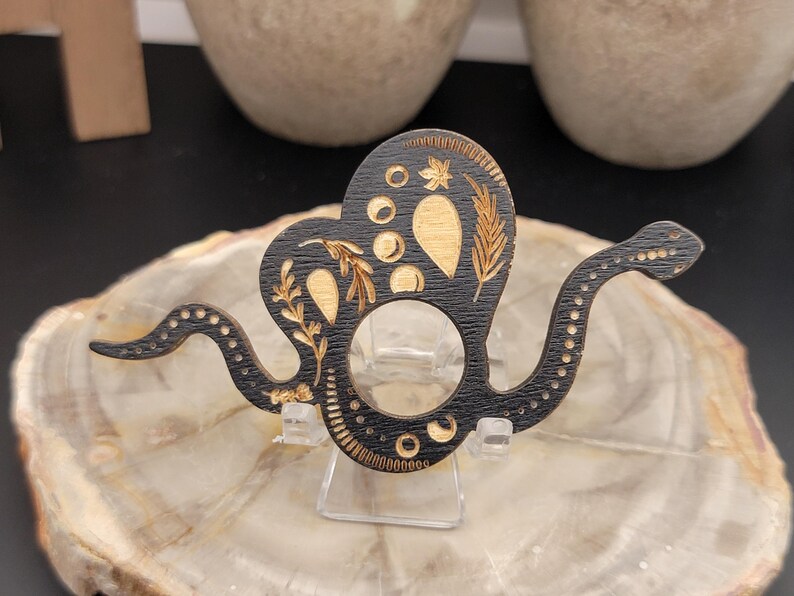 Engraved Wooden Snake Sphere Stand – Lightweight Laser-cut Display for ...