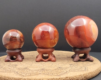 Carnelian Spheres - Witchy - Crystal Spheres - Orbs - Crystals - Astrology - Home Decor - Earth - Geology - Crystals