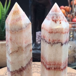 Dali Jasper Towers - Red Banded Calcite - Points - Generators - Video - Crystal Tower - Crystal Tower - Crystal Towers - Crystals