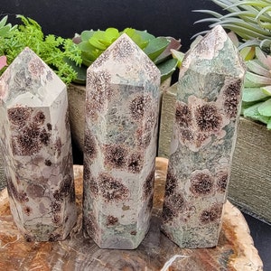 Green Flower Rhyolite Crystal - Crystals, Geology, Home Decor - 3-3.5 ...