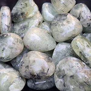 Prehnite with Epidote Tumbles - Crystal Stones Crystal pieces - crystals - pocket crystals - crystals to carry - small gifts