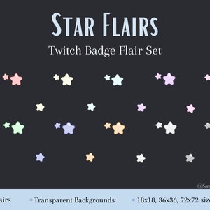 Cute Star Badge Flair Set - 10 Total Flairs