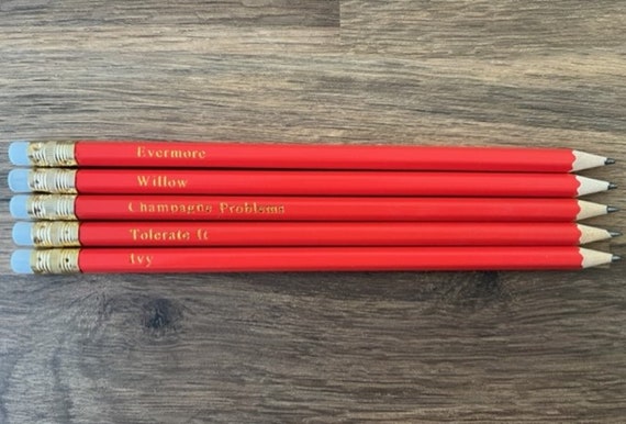 Taylor Swift Pencils Customised Burnt Orange Pencils Featuring