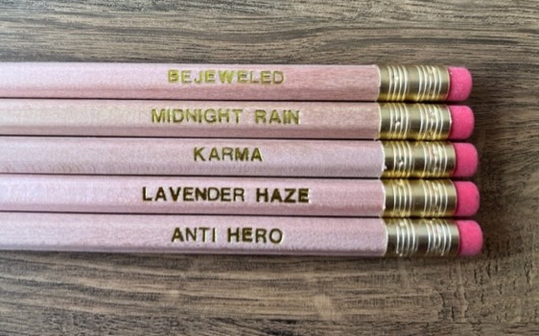 Taylor Swift Pencils Customised Pencils Featuring Midnights Etsy UK
