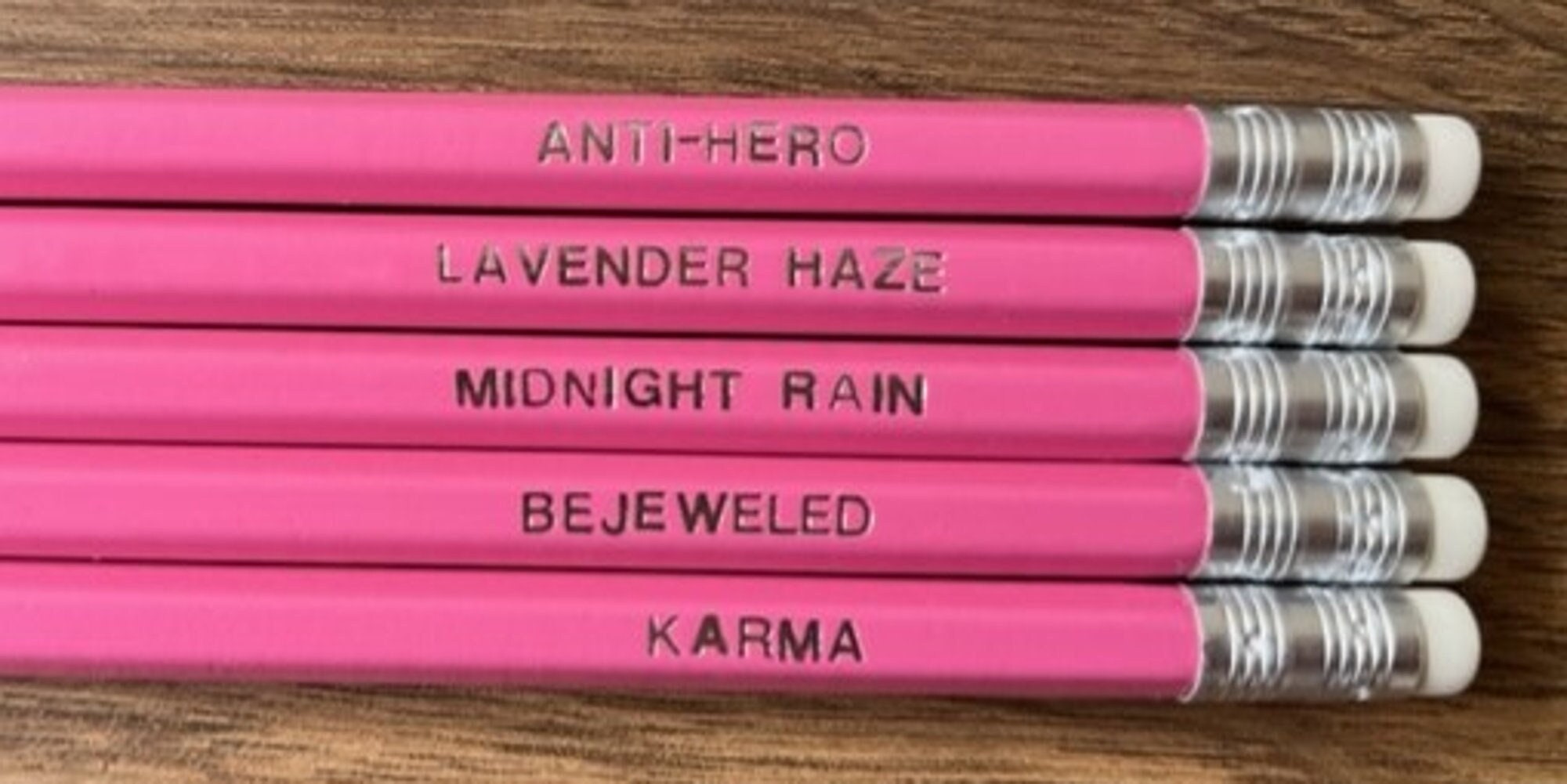 Taylor Swift Pencils Customised Pencils Featuring Midnights Song