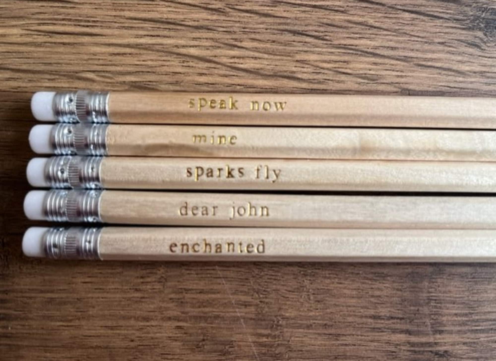 Taylor Swift Pencils - Customised Pencils Featuring Speak Now Song Titles
