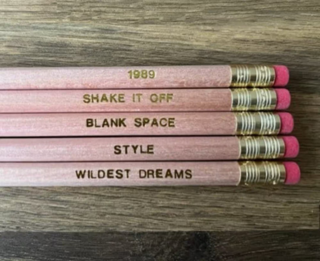 Taylor Swift Pencils Customised Premium Natural Wood Pencils Featuring  Folklore Song Titles 