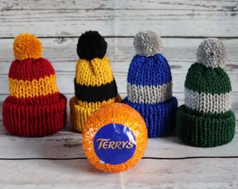 Knitted Chocolate Orange Hat - Christmas Stocking Filler, Table Decoration