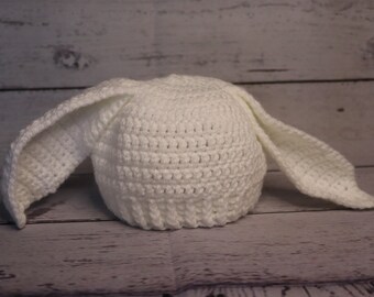 Handmade Crochet Bunny Hat – Baby Easter Costume