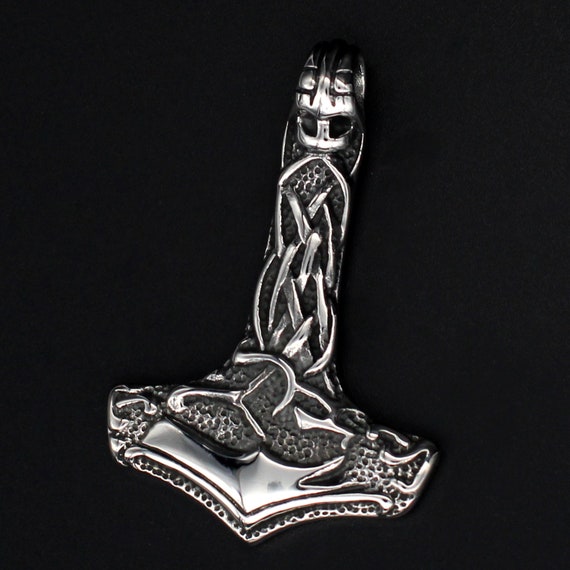 Stainless steel pendant Thors Hammer Etsy