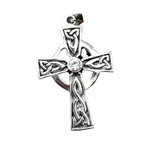 Keltenkreuz-Anhänger aus 925 Sterling Silber mit weißem Stein | Etsy