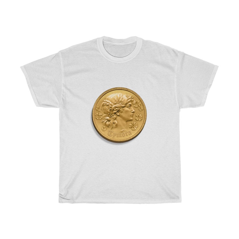 Tymora Coin T-Shirt DnD deity of good fortune image 1